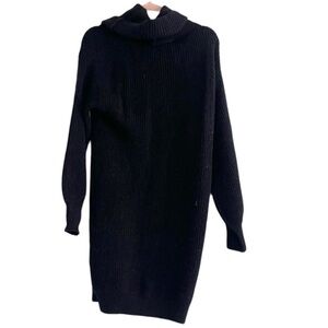NEW Debut Black Sweater Dress Cowl/Turtleneck Size S M